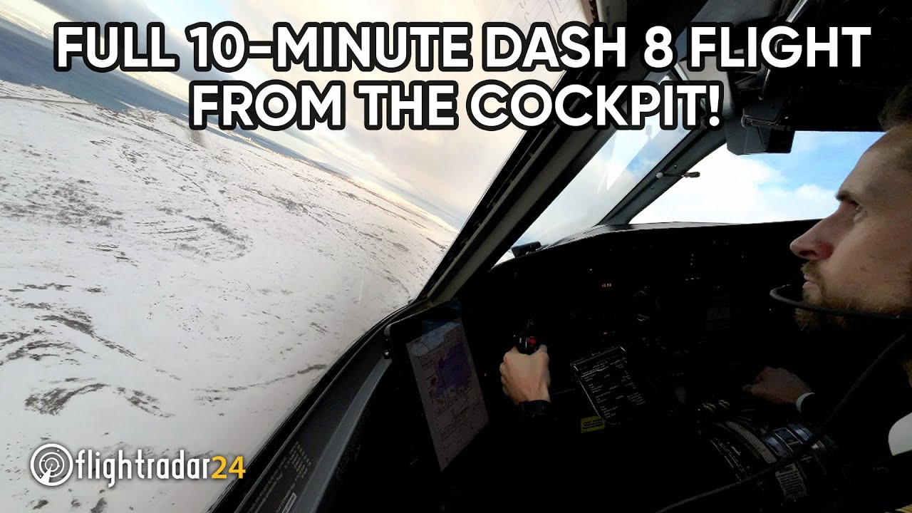 Complete 10-minute Dash 8 flight from the cockpit (Real time | 4K)