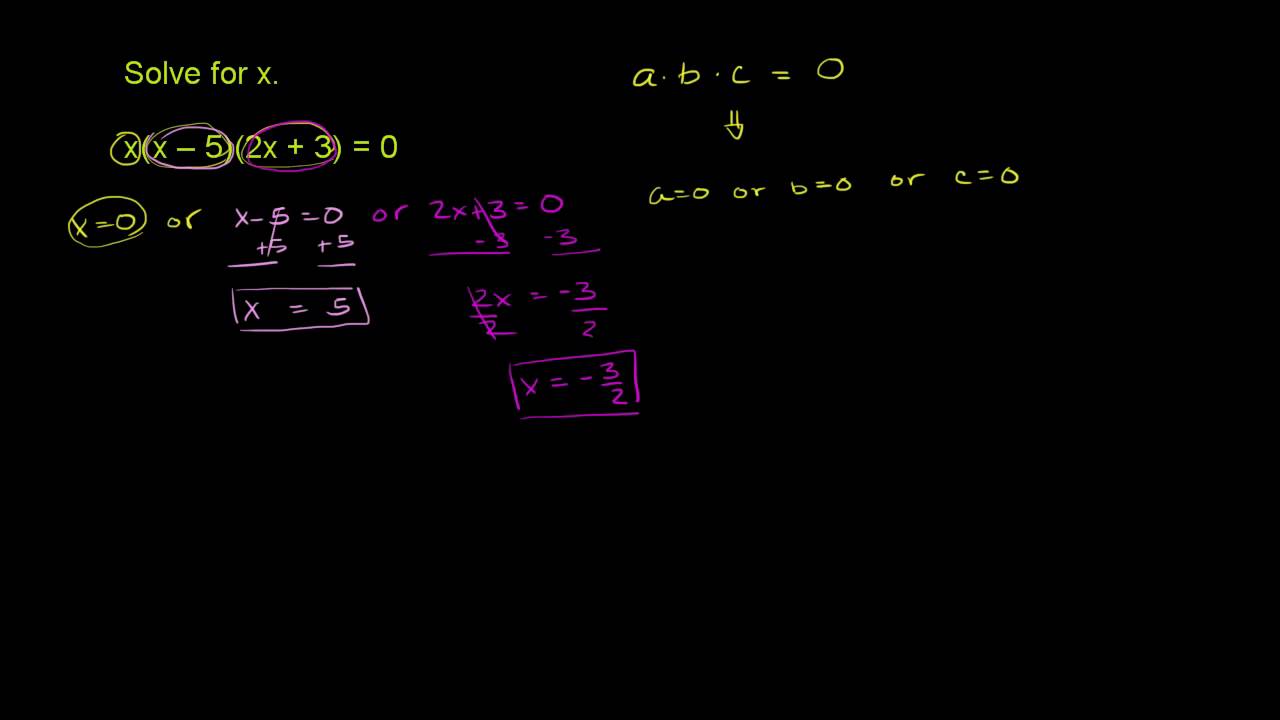 Solving factored equations