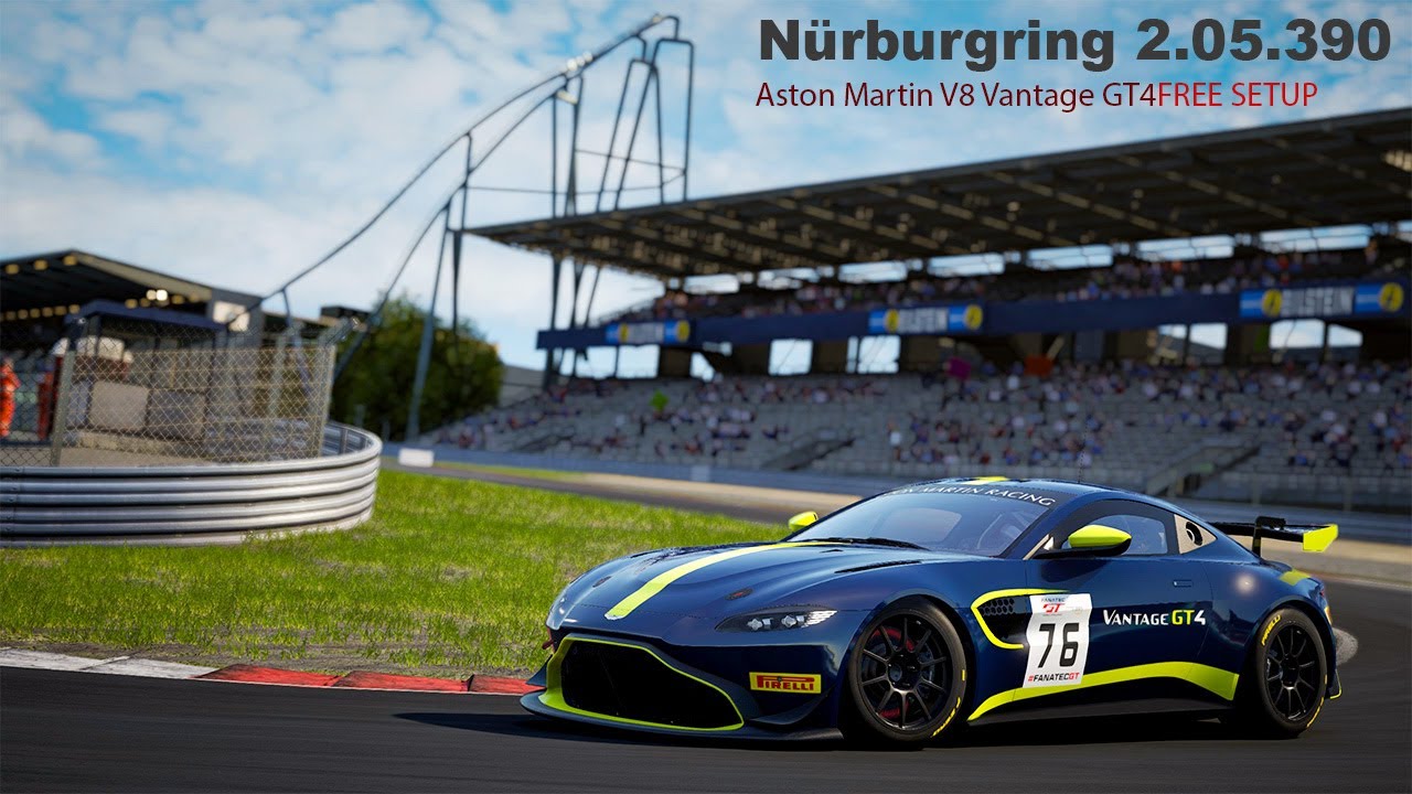 Nürburgring Aston Martin V8 Vantage GT4 ACC FREE SETUP 1.05.390