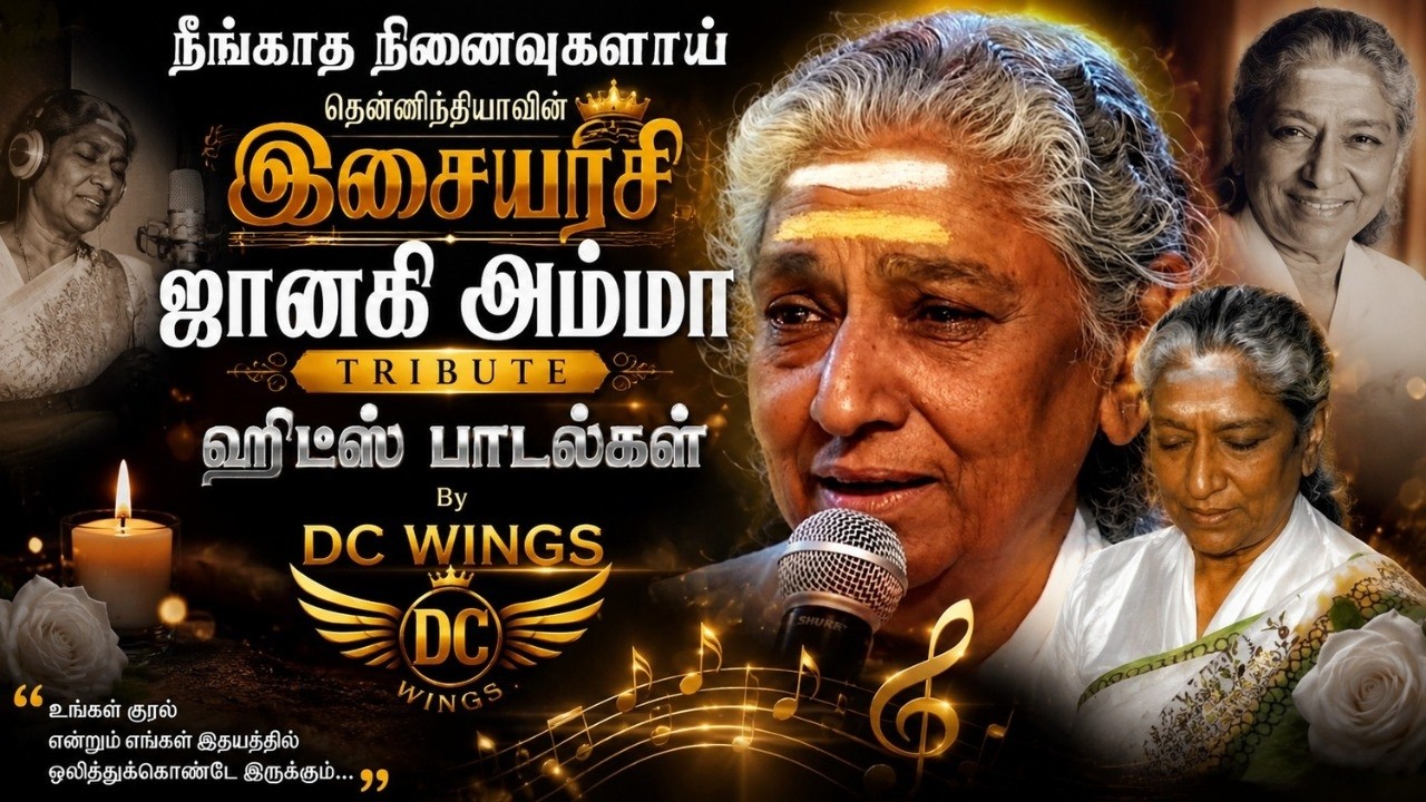 🔴😢🎵🎼நீங்காத நினைவுகளாய் தென்னிந்தியாவின் இசையரசி ஜானகி அம்மா Tribute ஹிட்ஸ் பாடல்கள், DC Wings