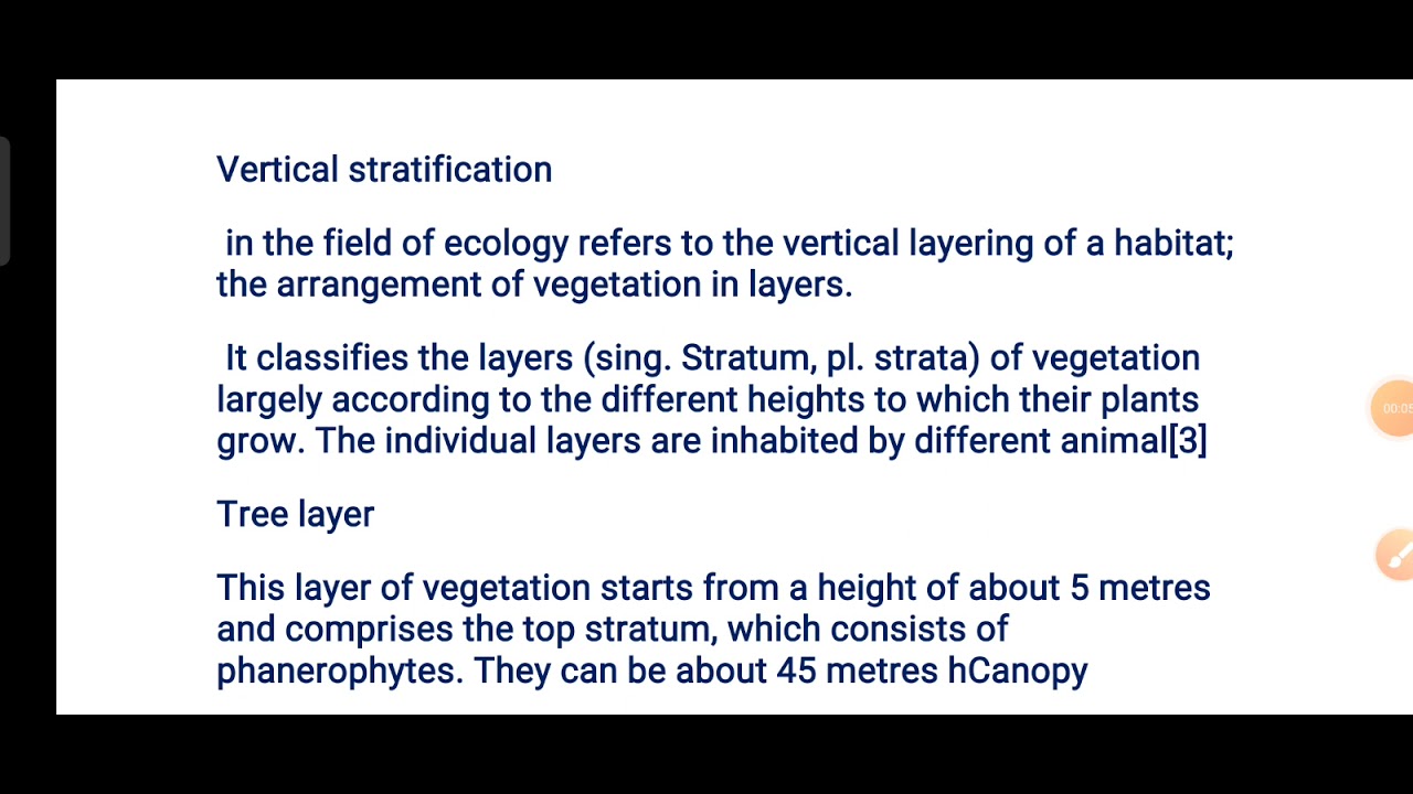 vertical stratification..