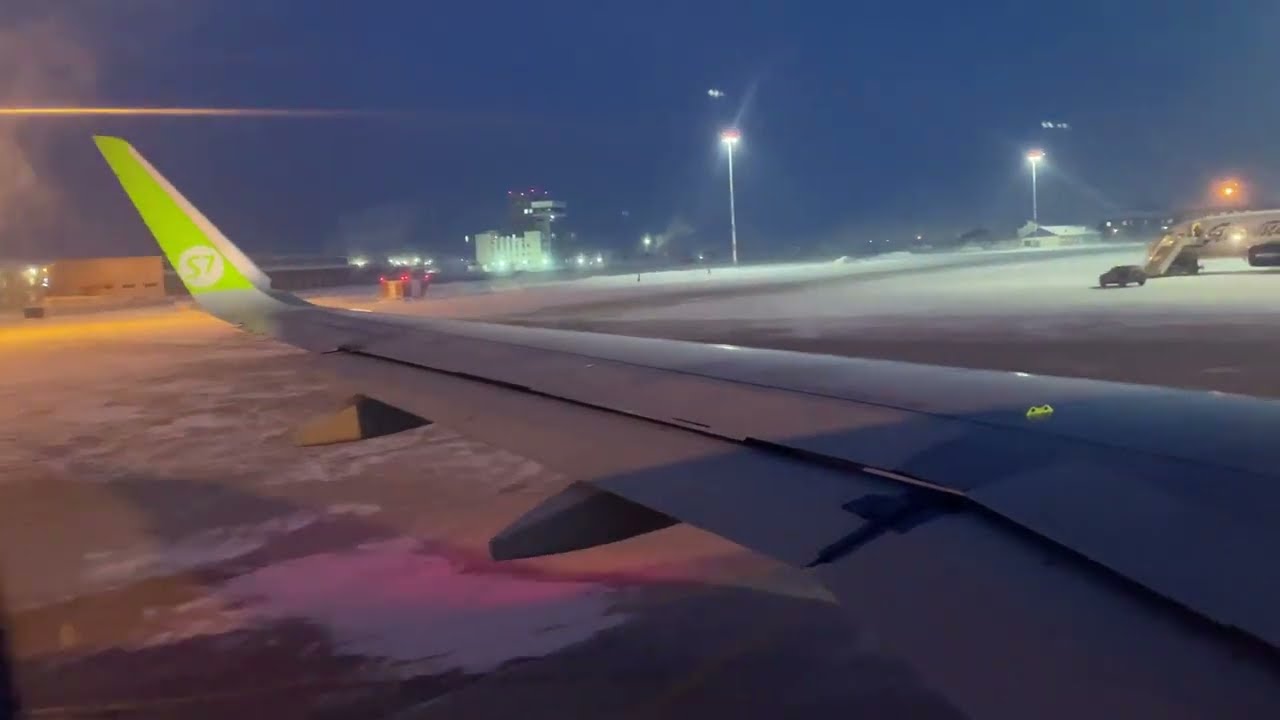 Взлёт с Якутска  | S7 Airlines | Airbus A320 neo | 09.01.2022