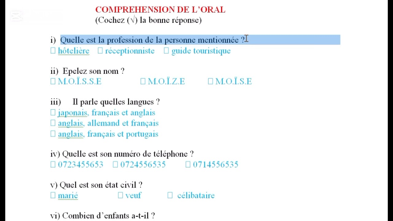 LESSON 40 - COMPREHENSION ORALE 2