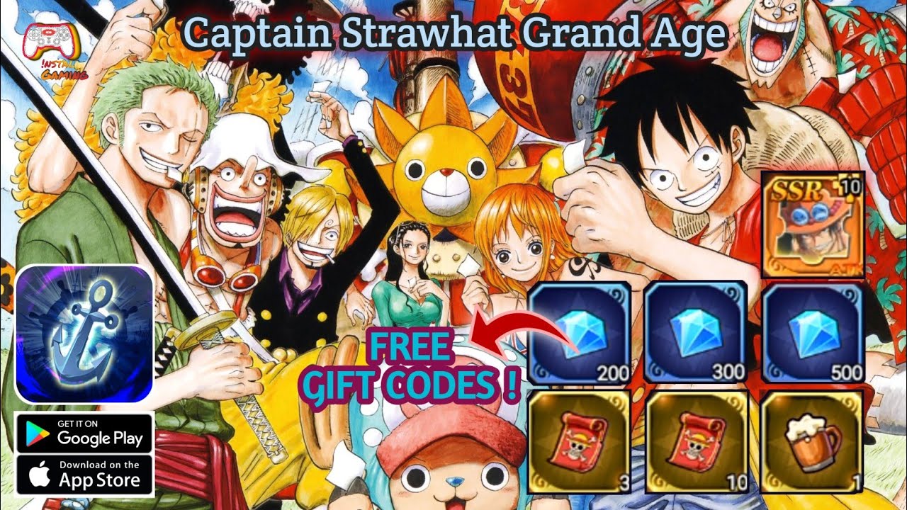 FREE 10 GIFT CODES! Captain Strawhat Grand Age - One Piece Idle RPG Android