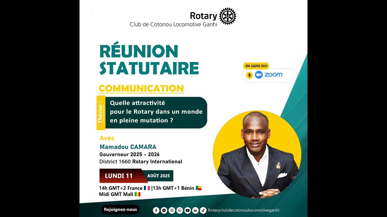 Quelle attractivité pour le Rotary dans un monde en pleine mutation?---Gouverneur Mamadou CAMARA