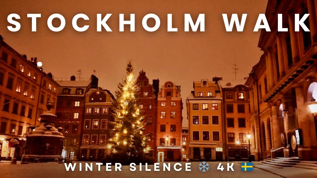 Silent Snow Walk in Old Stockholm 🇸🇪❄️ | Stortorget, Royal Palace, Skeppsbron (4K) 