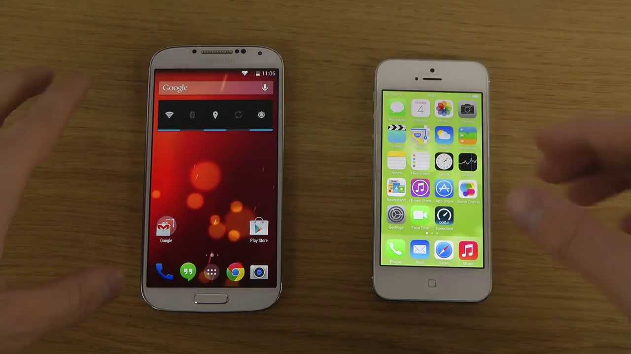 Samsung Galaxy S4 Android 4.4 KitKat vs. iPhone 5 iOS 7.1 Beta - Review