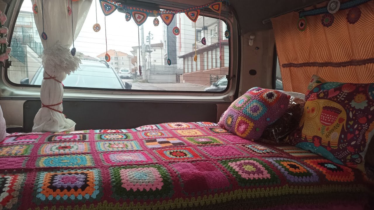 kadın başıma yaptığım karavanımın son hali #kadınkaravancı , #vanlife , #kamp, #hippievan #rengarenk