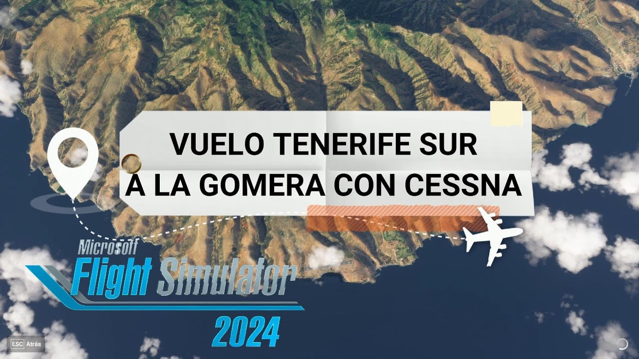 MSFS 2024 VUELO DESDE TENERIFE SUR A LA GOMERA ISLAS CANARIAS EN CESSNA 10 DIC 2025 HD1080 60