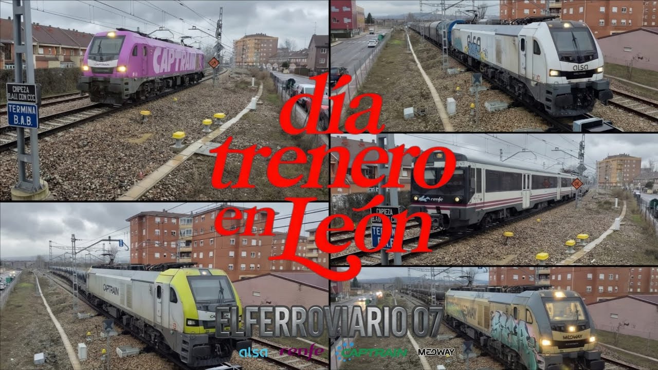 Dia trenero en León. (Alsa, medway, Renfe, captrain) Mercancías y viajeros