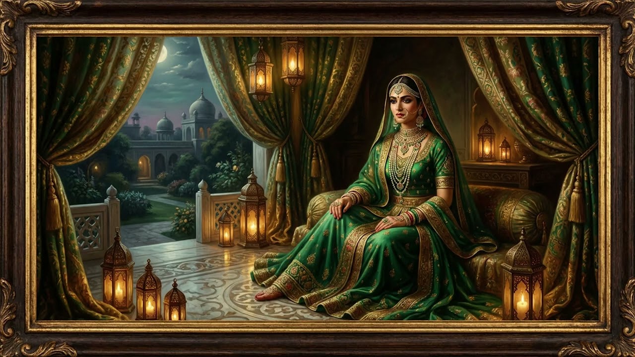 Moonlit Maharani in Emerald Splendor | 4K Luxury Frame TV Art Display