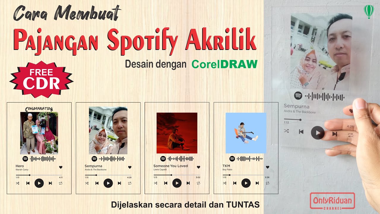 Cara Membuat Pajangan Play Button Spotify Akrilik di CorelDraw - Spotify Glass ArtWork