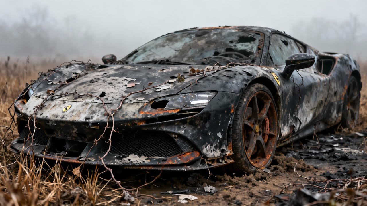 ASMR Car Restoration! Full Restoration of a Burnt 2021 Ferrari SF90 from Scrap to Pristine