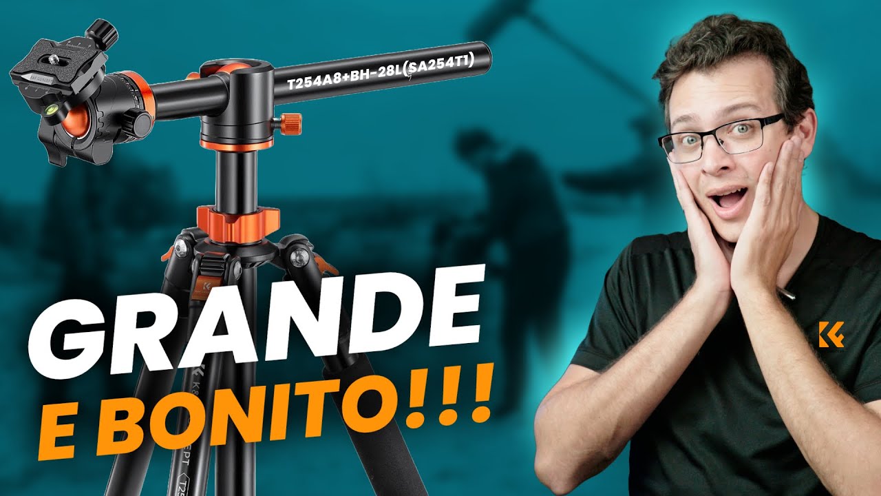 Unboxing e Review Completo - Tripé de foto e Vídeo K&F T254A8 + BH-28L (SA254T1)