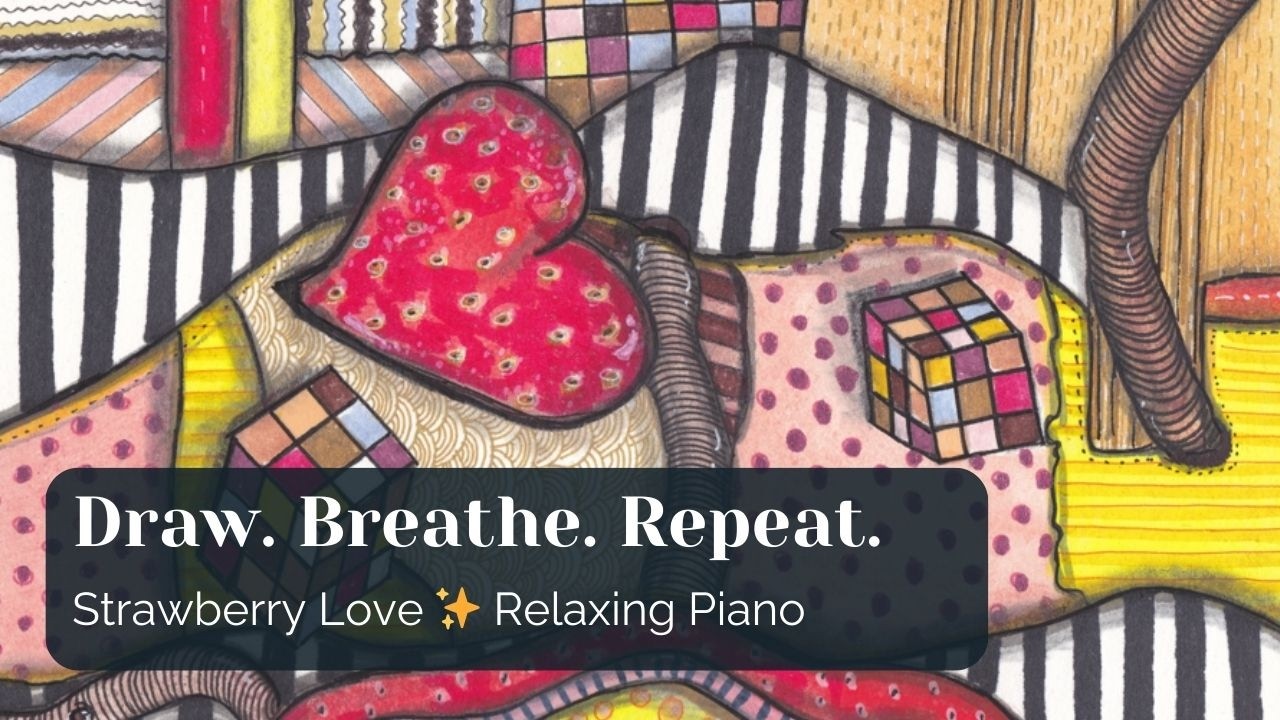🎨 Strawberry Love Game | Relaxing Reverse Coloring, Watercolor & Zentangle (No Talking)