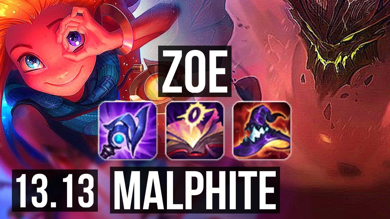 ZOE vs MALPHITE (MID) | 20/1/9, 9 solo kills, Legendary, 66% winrate | NA Master | 13.13