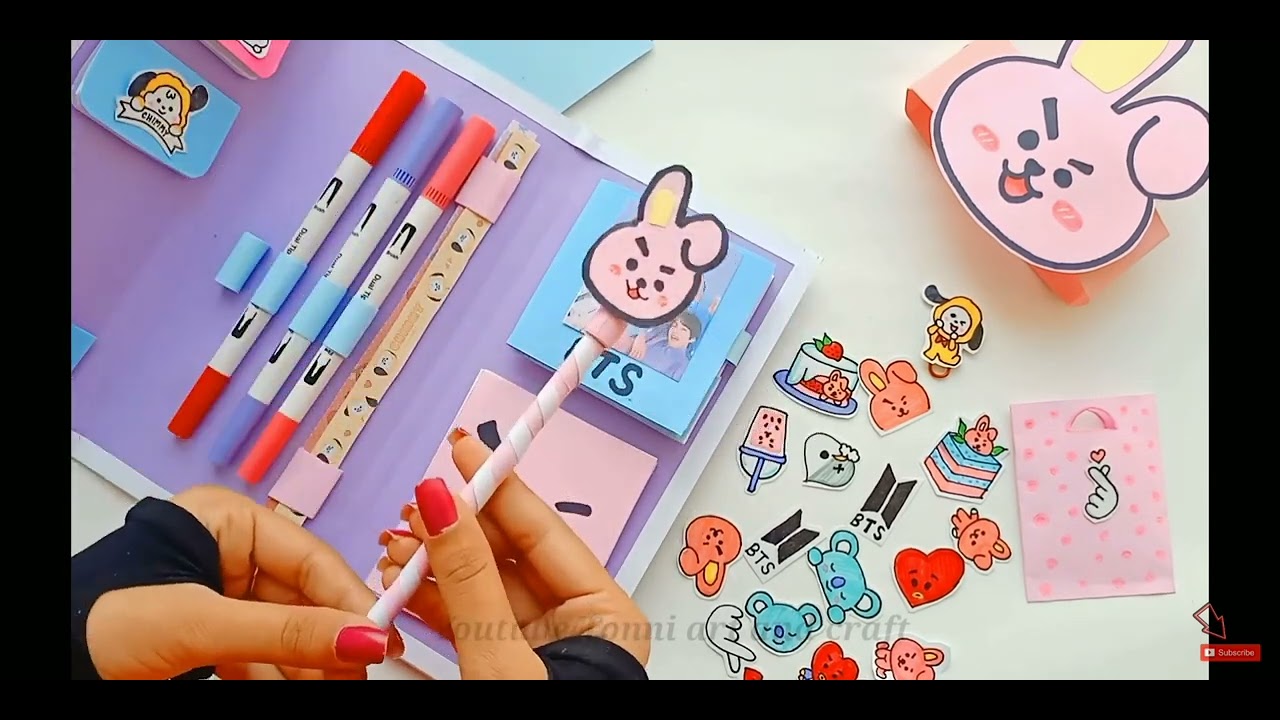 HOW TO MAKE BTS FOLDER ORGANIZER / DIY FOLDER ORGANIZER PAPER CRAFT-BACK TO SCHOOL / PAPER FOLDER