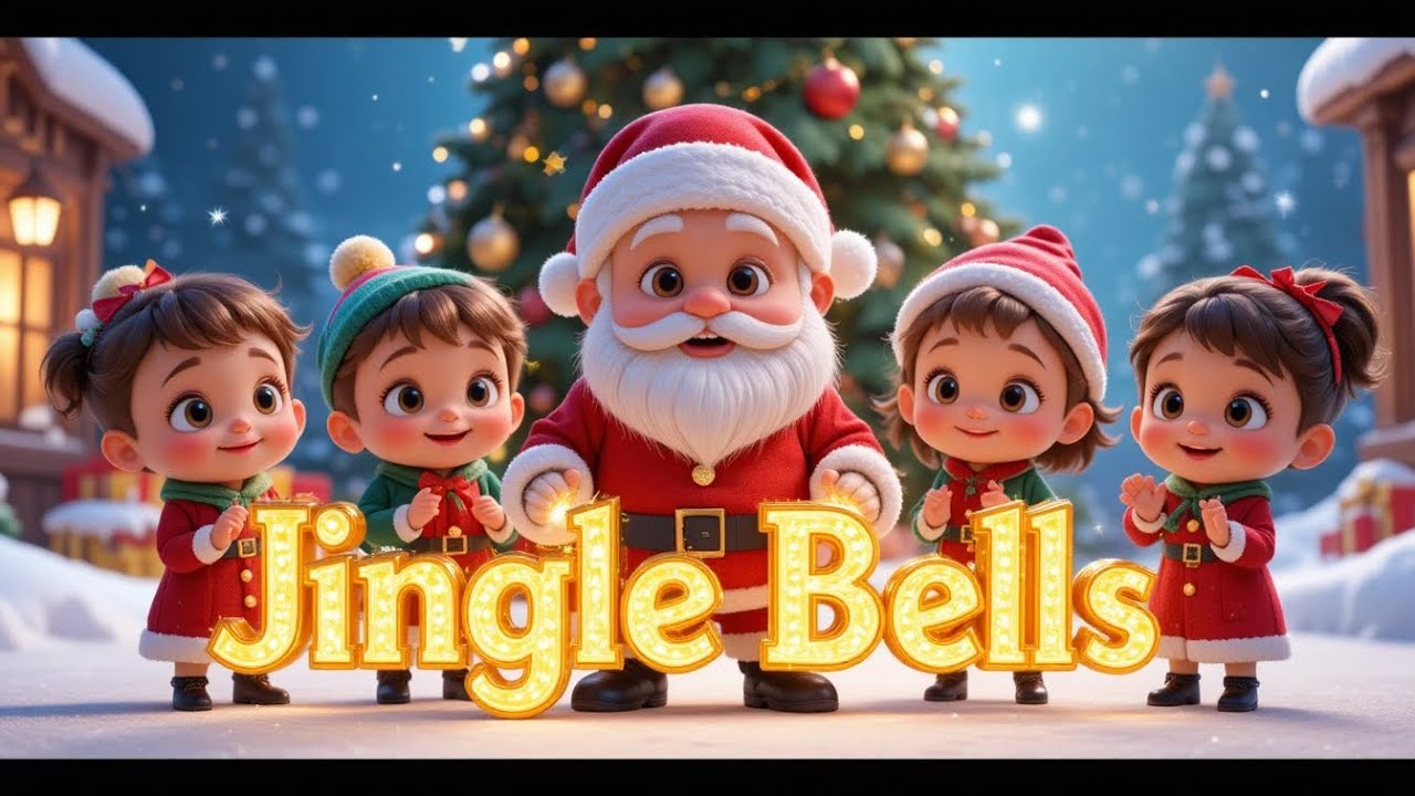Jingle Bells Kids Song 🎄 | Cute Christmas Nursery Rhyme for Toddlers | Baby Voice Nursery Rhyme