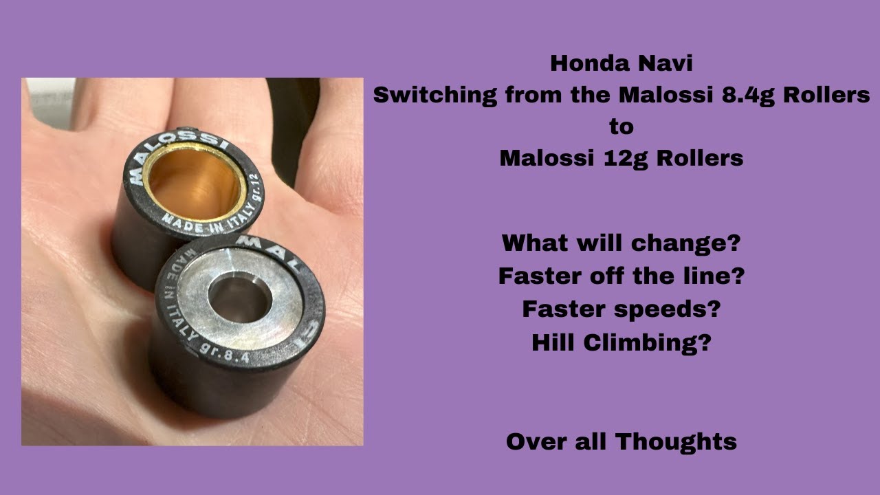 Honda Navi. Заменяем ролики Malossi 8.4g на 12g. Что изменится?