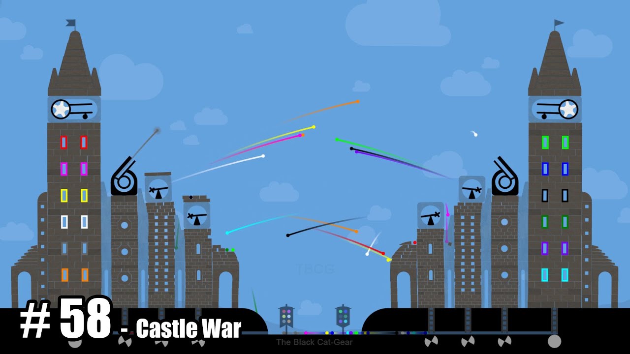 Castles War (destruction) - Algodoo Marble Race