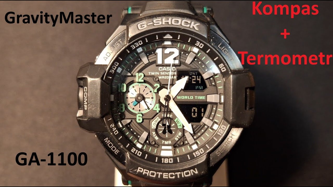 Mistrz Grawitacji z Kompasem i Termometrem - Casio G-Shock GA-1100 GravityMaster