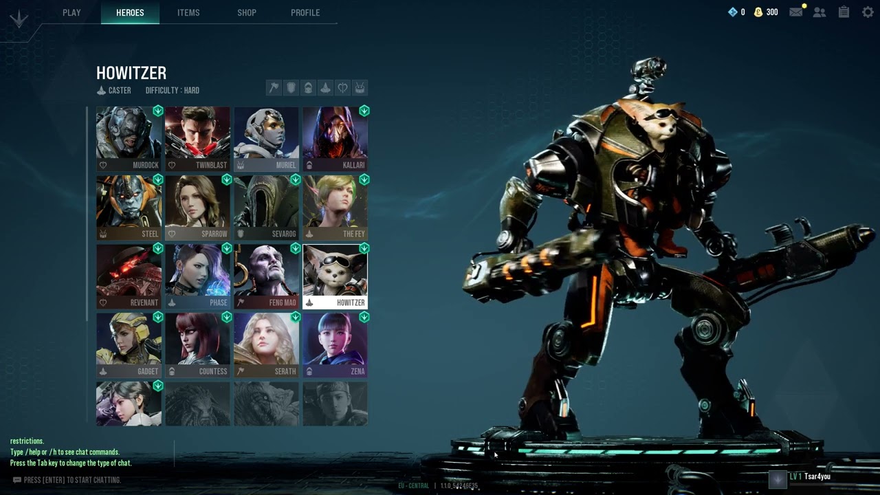 Paragon: The Overprime - All Character modals