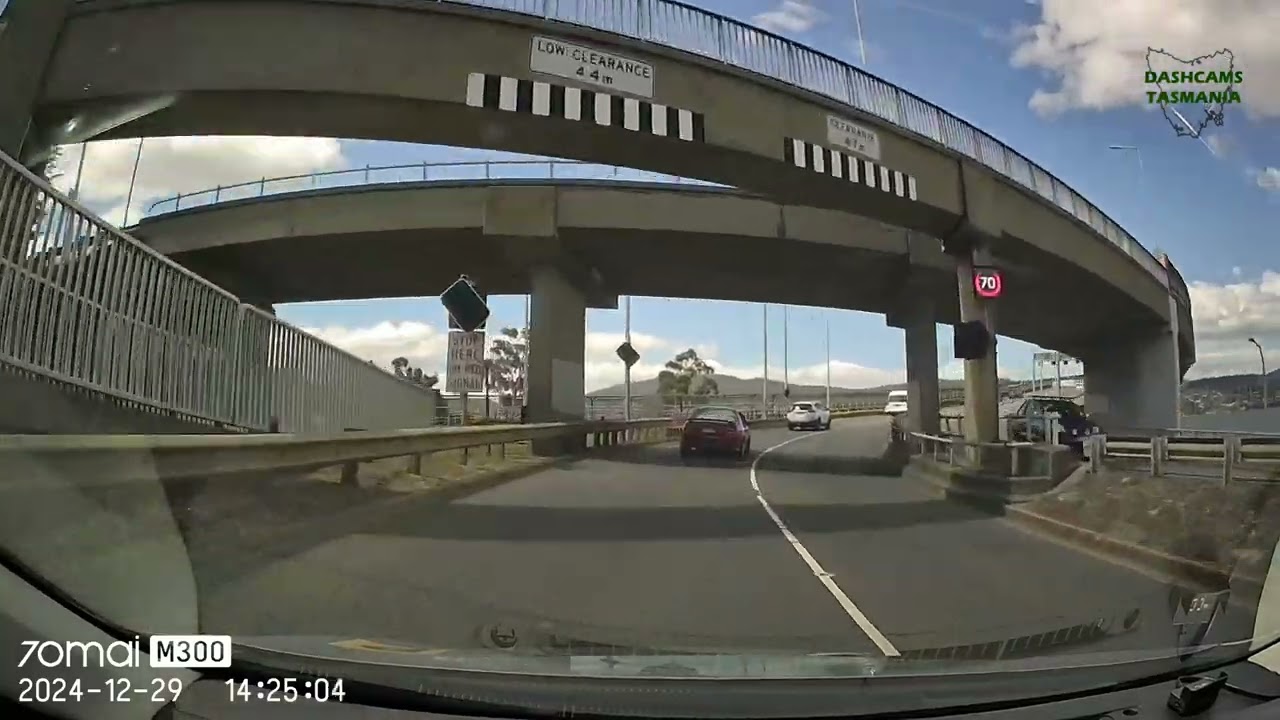 Dropped something Mate? Hobart. Tasmania - approach to the Tasman Bridge