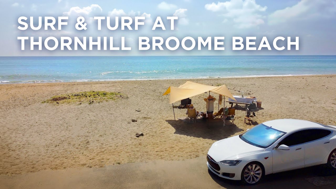 S1: E11 Surf & Turf at Thornhill Broome Beach - Tesla Model S Car Camping with Camp Mode