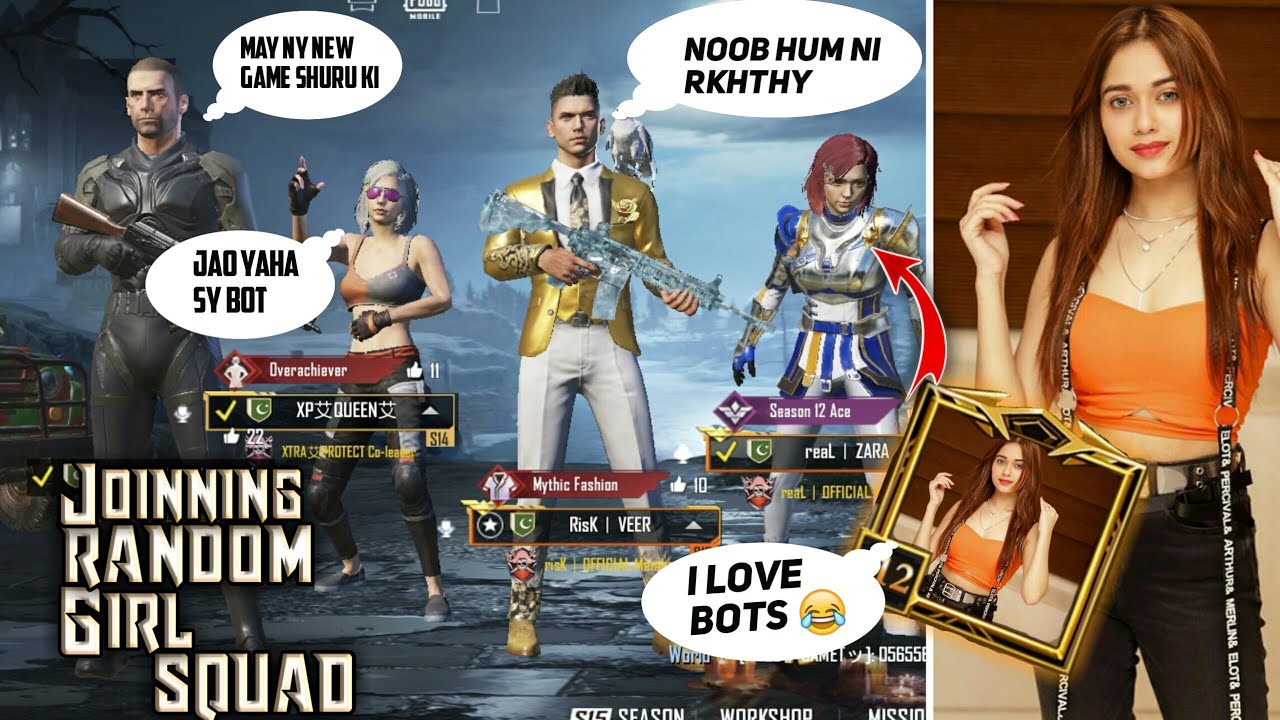 Joining Random Squad of Naughty Rich Pro Girls👩🏻‍🦳Like A Tharki Bot🤣 | Full of fun with girls |