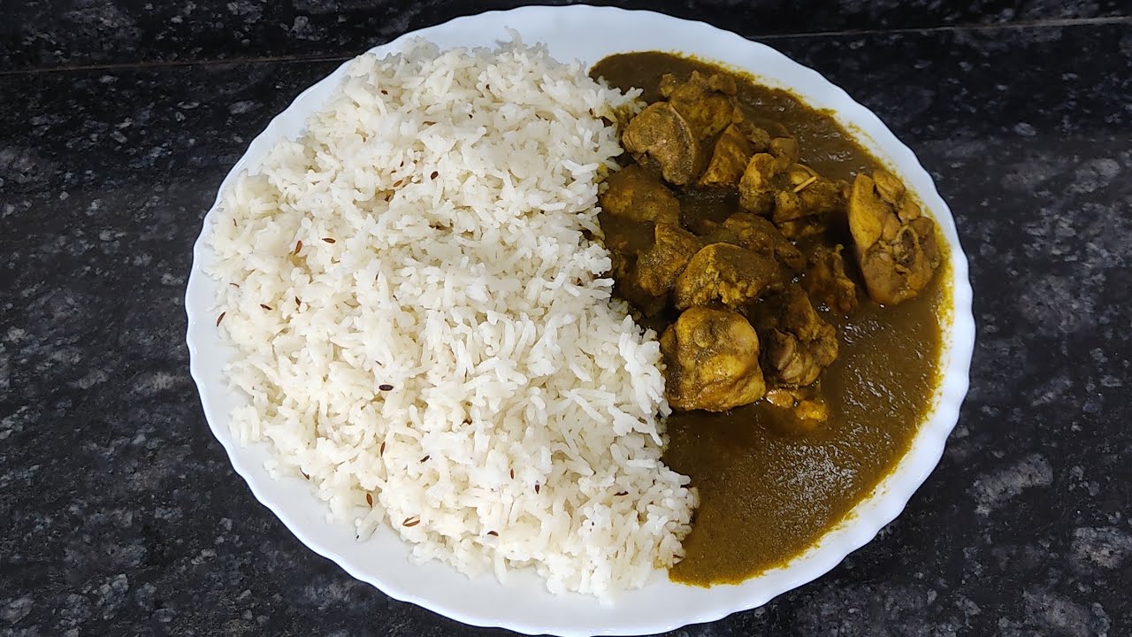 Palak chicken curry with jeera rice recipe | Spinach chicken curry with jeera rice |ಪಾಲಕ್ ಚಿಕನ್ ಕರಿ|