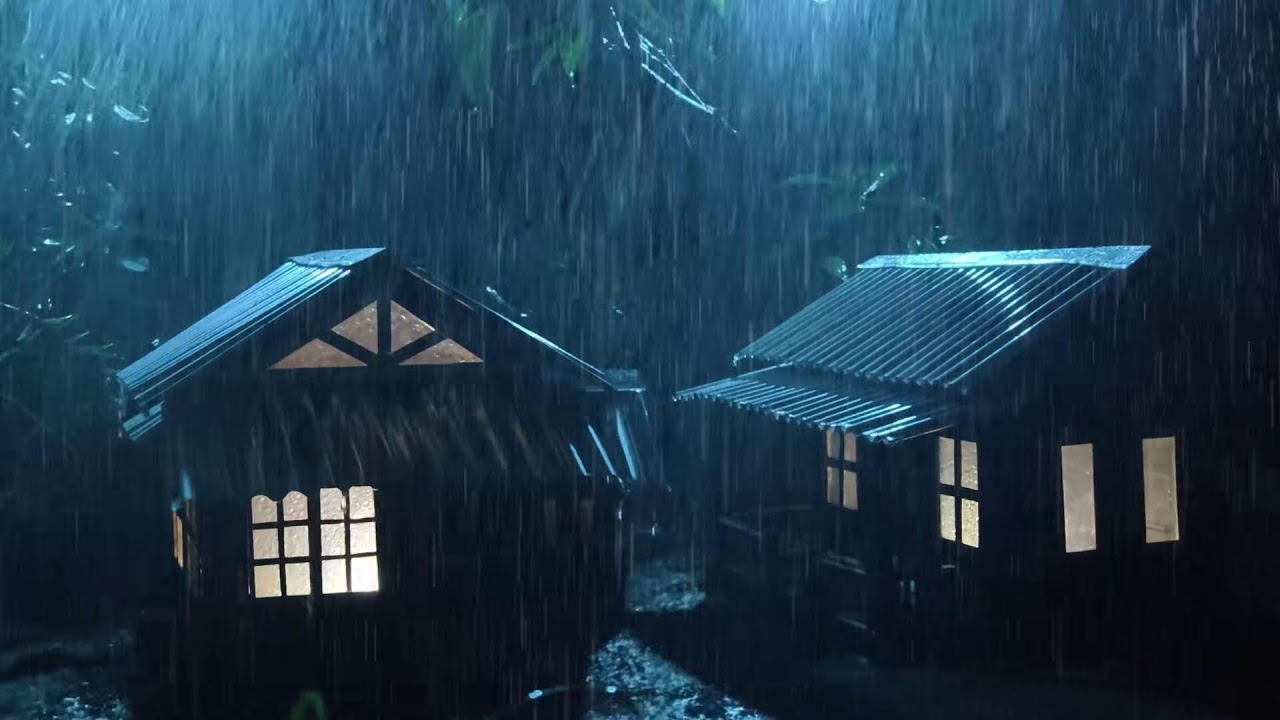No Ads Rain Sounds for Sleeping - ASMR Extreme Rain on Tin Roof for Chronic Nighttime Insomnia #222