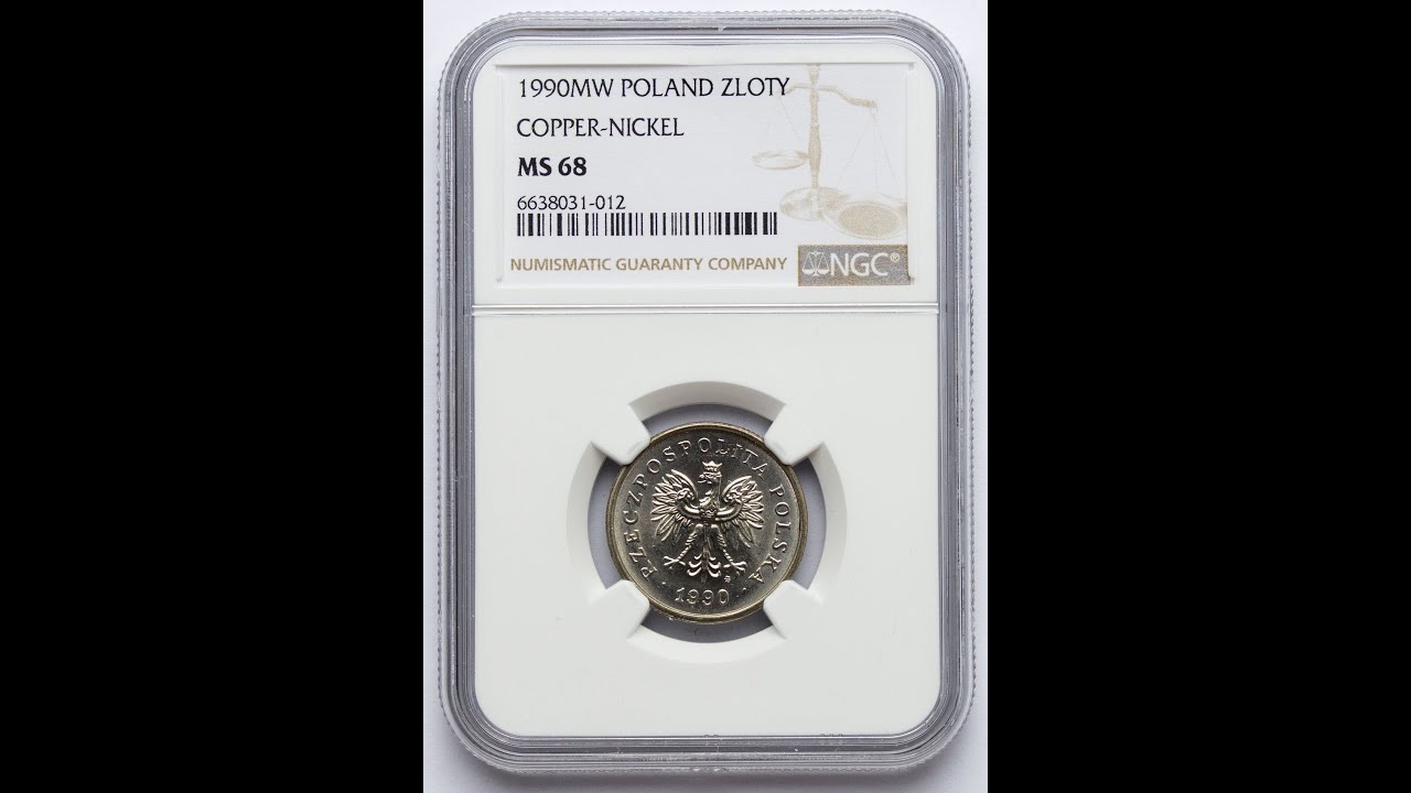 Polska, 1 złoty 1990, NGC MS68