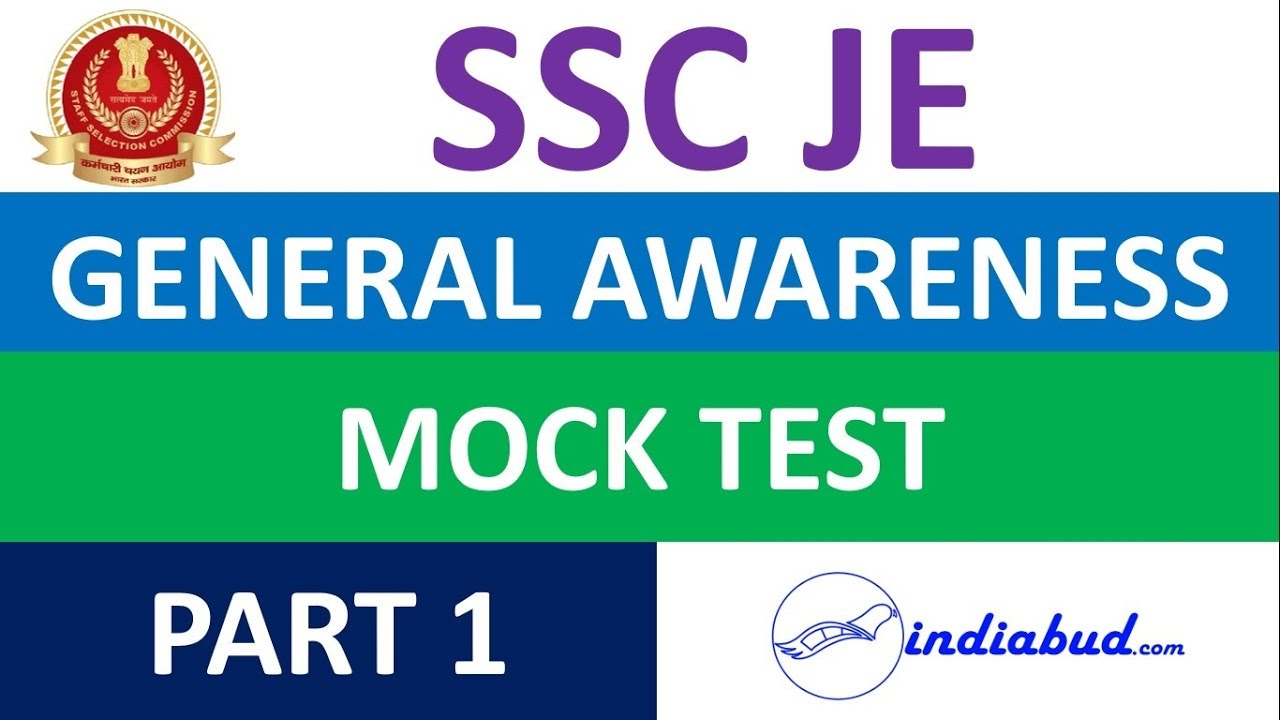 SSC JE | GENERAL AWARENESS | MOCK TEST 1