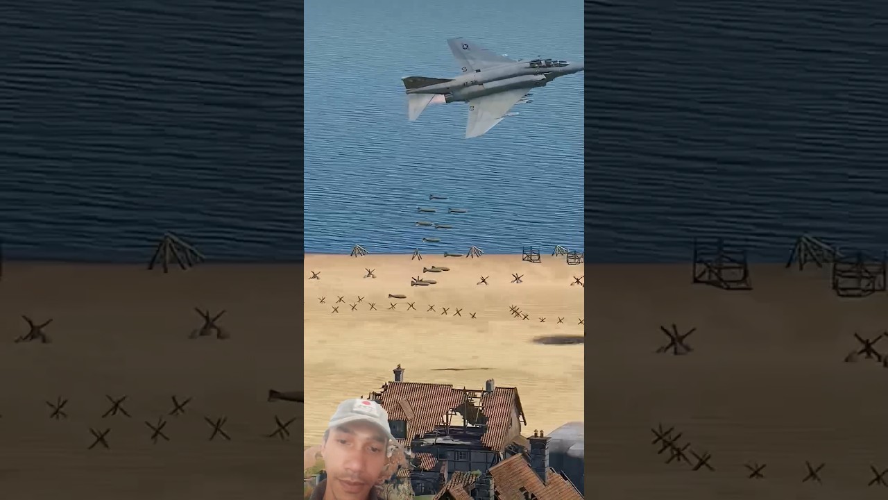 f-4 phantom jet Drops Bombs at Low Altitude- Insane Precision!