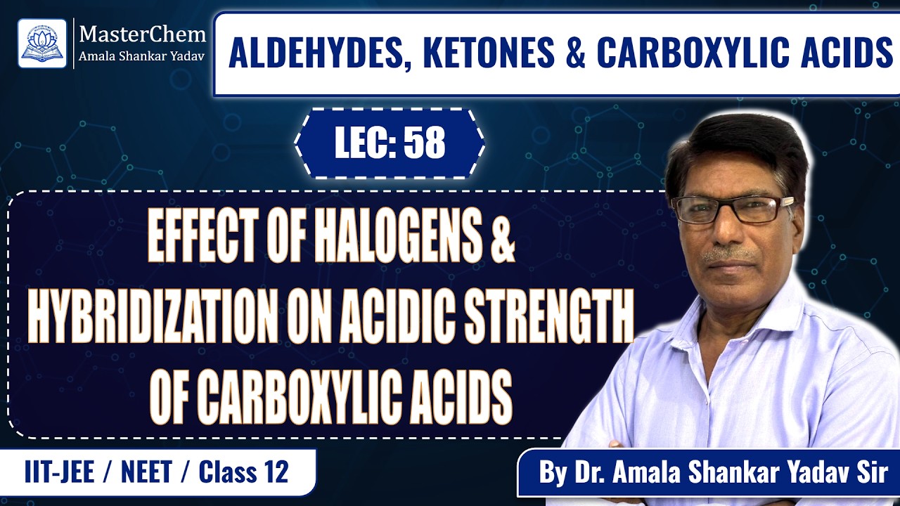 Class 12th: Effect of Halogens & Hybridization on Acidic Strength of Carboxylic Acids