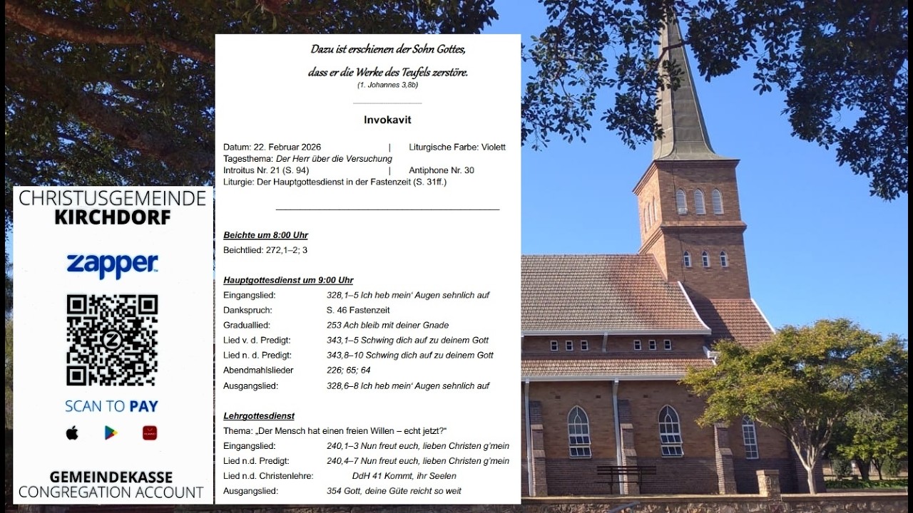 Der Mensch hat einen freien Willen – echt jetzt? (Lehrgottesdienst Invokavit)