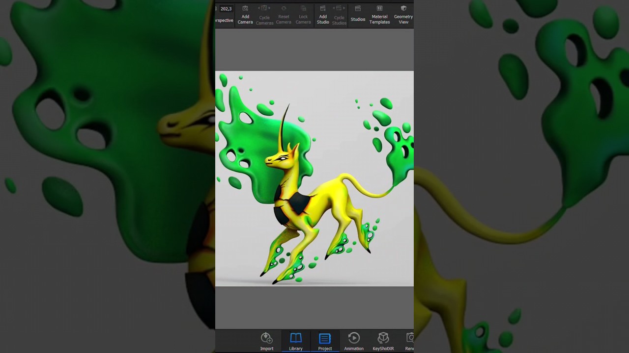 Render 3D model RADIOACTIVE UNICORN ☢️ #render #keyshot #3d