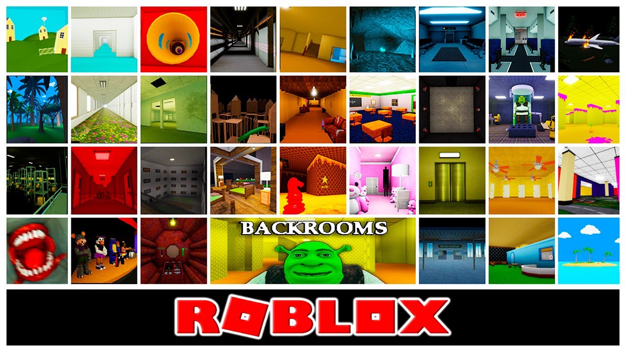 SHREK IN THE BACKROOMS in roblox All Levels  Levels 1 to 34
