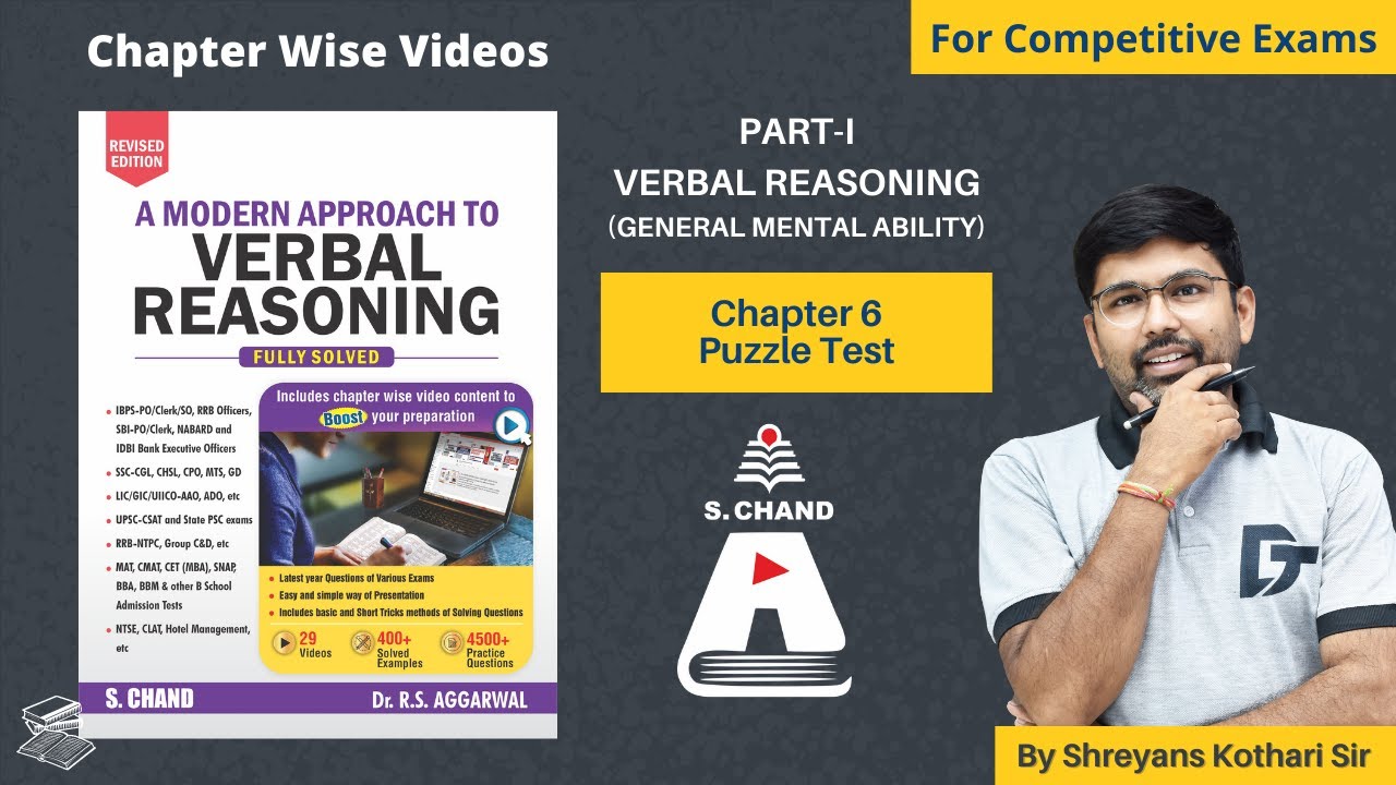 Puzzle Test Reasoning Tricks | A Modern Approach to Verbal Reasoning | S Chand Academy
