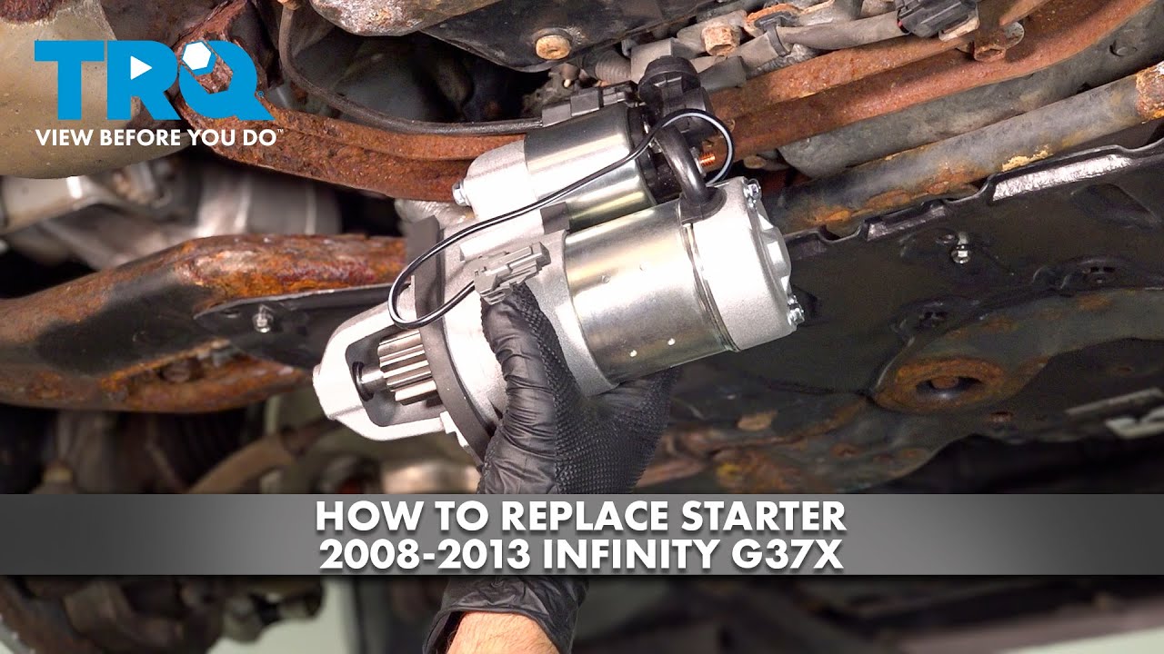 Как заменить стартер на INFINITI G37x 3.7L V6 2008-2013