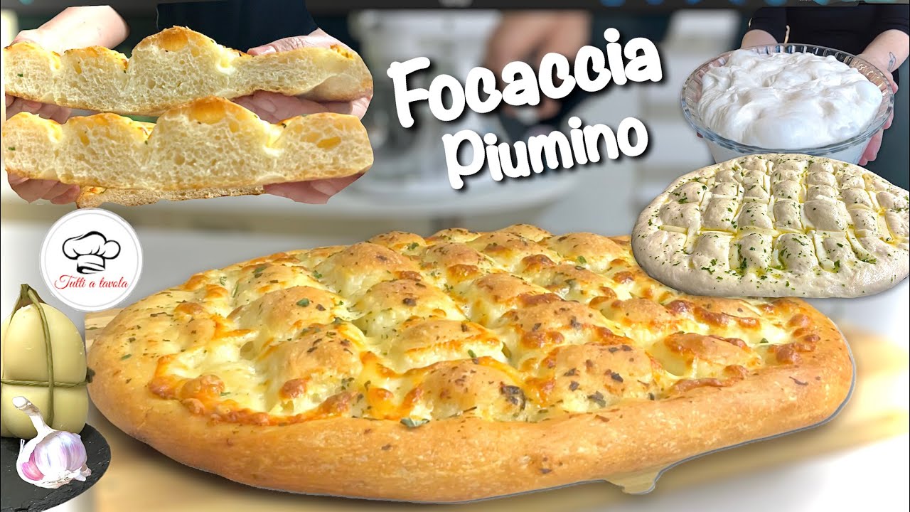 FOCACCIA PIUMINO SOFFICISSIMA DENTRO CROCCANTE FUORI 🍕Garlic Mozzarella Bread 🍞