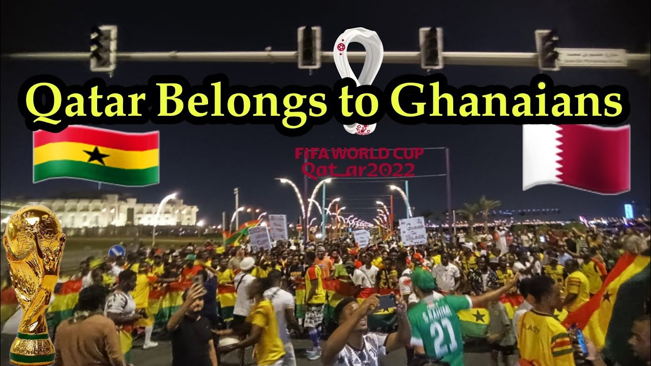 Ghana blackstar Fans in Qatar flood the street of Doha ( Ghana was Knocked out Tho )