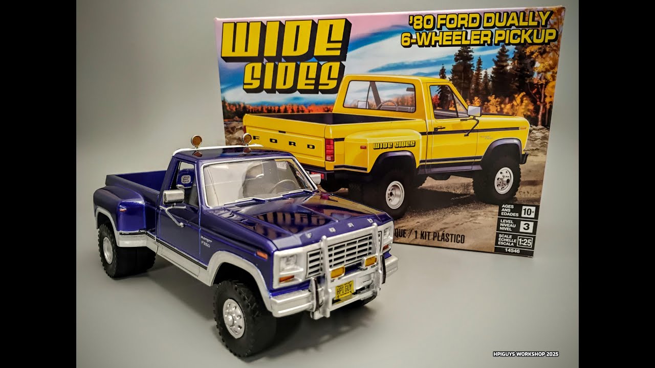 1980 Ford F250 4WD Dually 460 V8 1/25 Scale Model Kit Build How To Assemble Paint Decal Interior