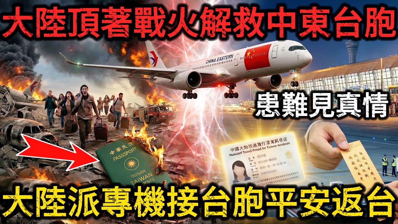 【突发快讯】中东战火狂烧！台湾政客丢下百姓跑路，大陆专机连夜将70名台胞霸气救出！台湾乡亲落地上海看哭千万网友！