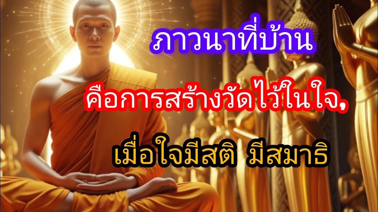 ภาวนาที่บ้าน. คือการสร้างวัดไว้ในใจ เมื่อใจมีสติ, มีสมาธิ. 