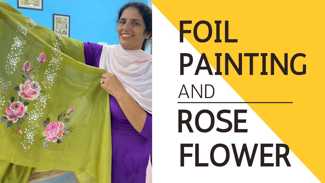 ghar par bnaye very easy foil painting suit
