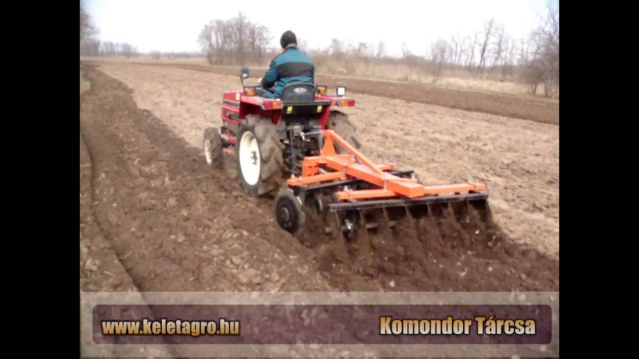 140cm-es függesztett Komondor tárcsa Yanmar F215D típusú japán kistraktorral