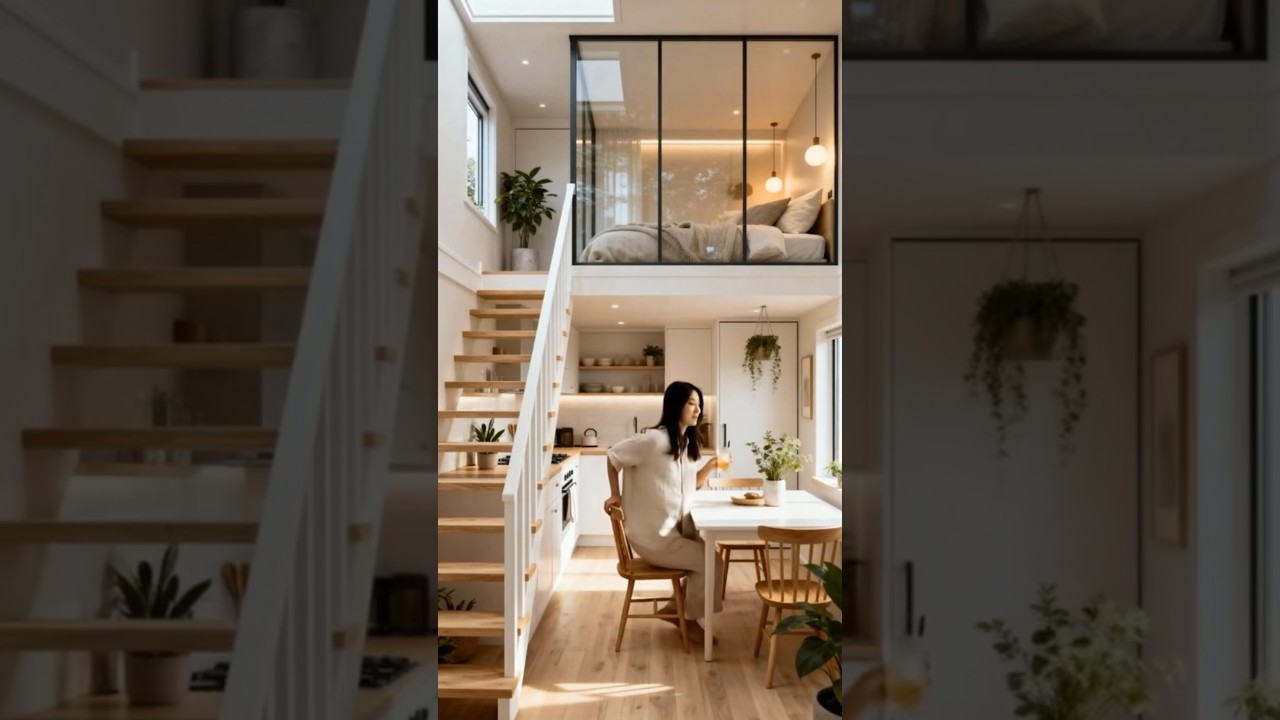 ✨ Bright Minimalist Loft Tiny House | Small Space Living Done Right 🌿🏡