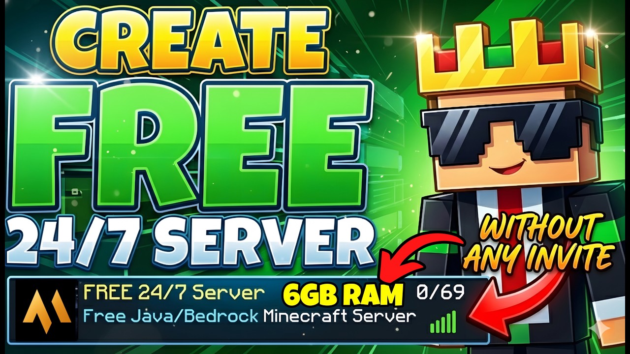 How To Make Free Minecraft Server 24x7 | Best Free 24/7 Minecraft Hosting