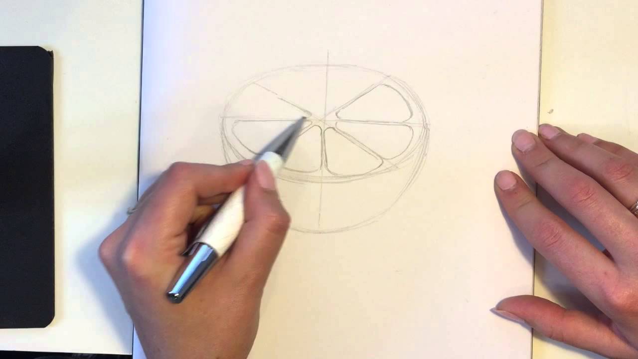 Drawing half an orange